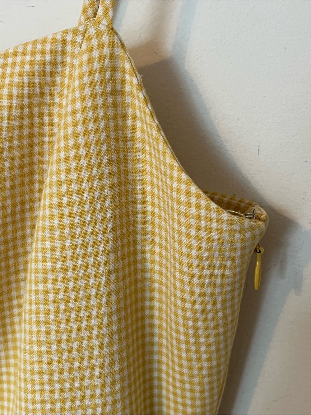 Wilfred Gingham Mini Dress Size 4 Yellow Isabelle Aritzia Summer - Picture 5 of 9
